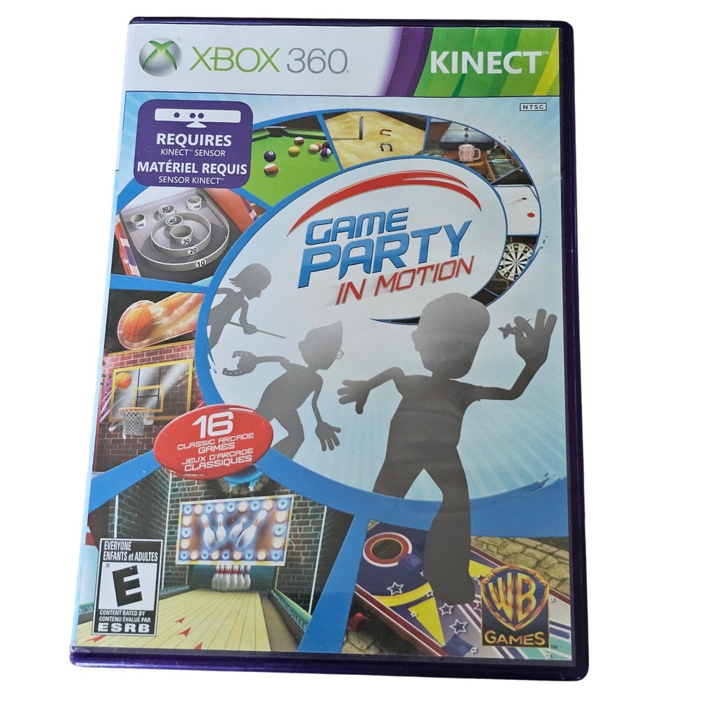 Game‎ Party In Motion Xbox 360 Kinect WB Games 16 Arcade Classics CIB NTSC
